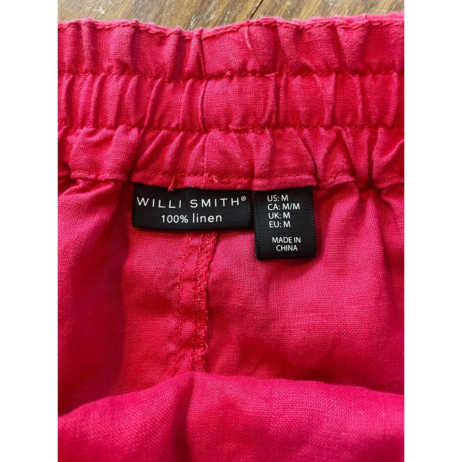 Willi Smith Willi Smith 100% linen Red Drawstring Waist Mini Skirt, M Size 28" / US 6 / IT 42 - 2 Thumbnail