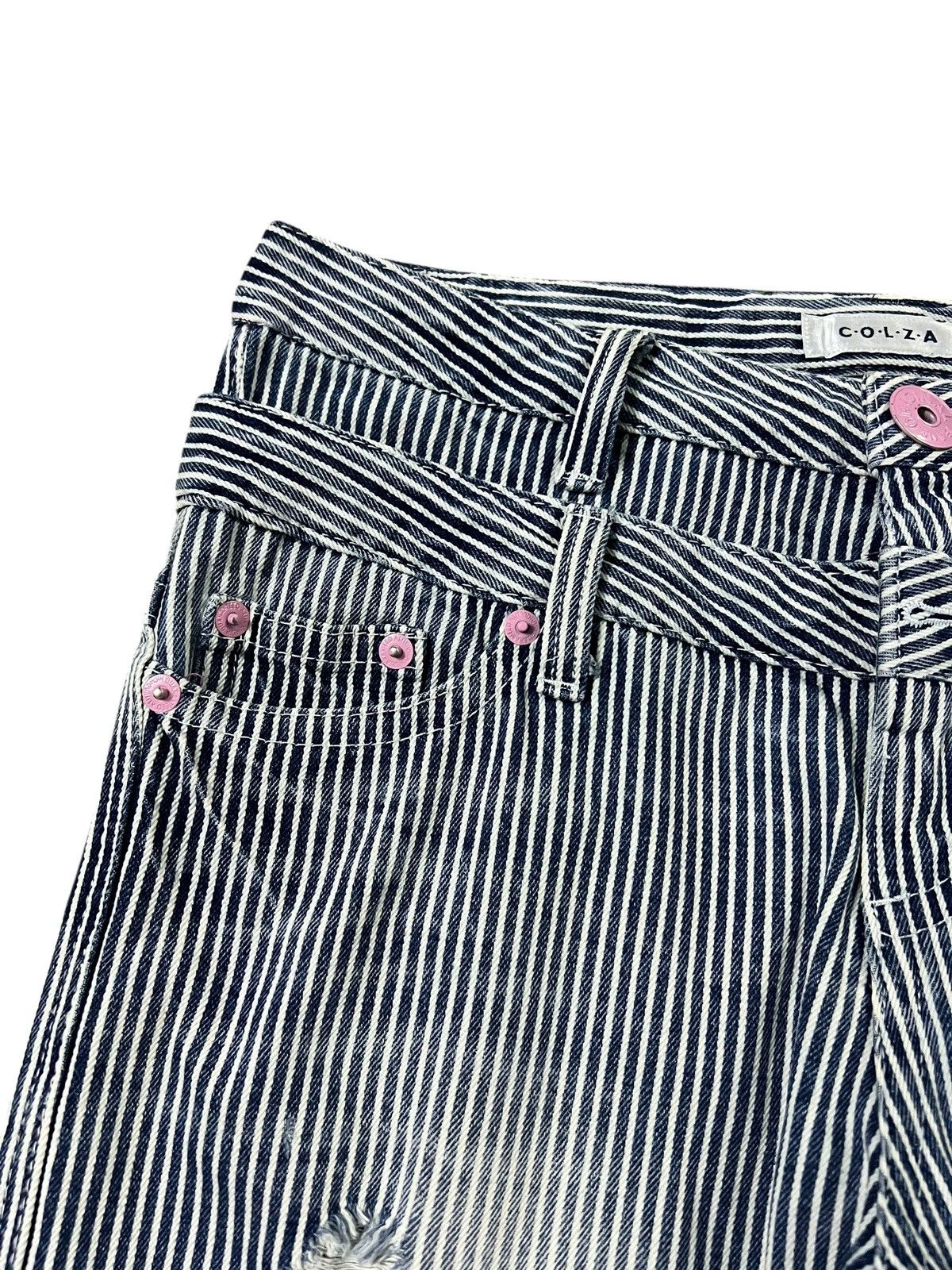 Japanese Brand 💥Double Waist💥Colza Distress Hickory Patchwork Jean Size US 32 / EU 48 - 12 Thumbnail