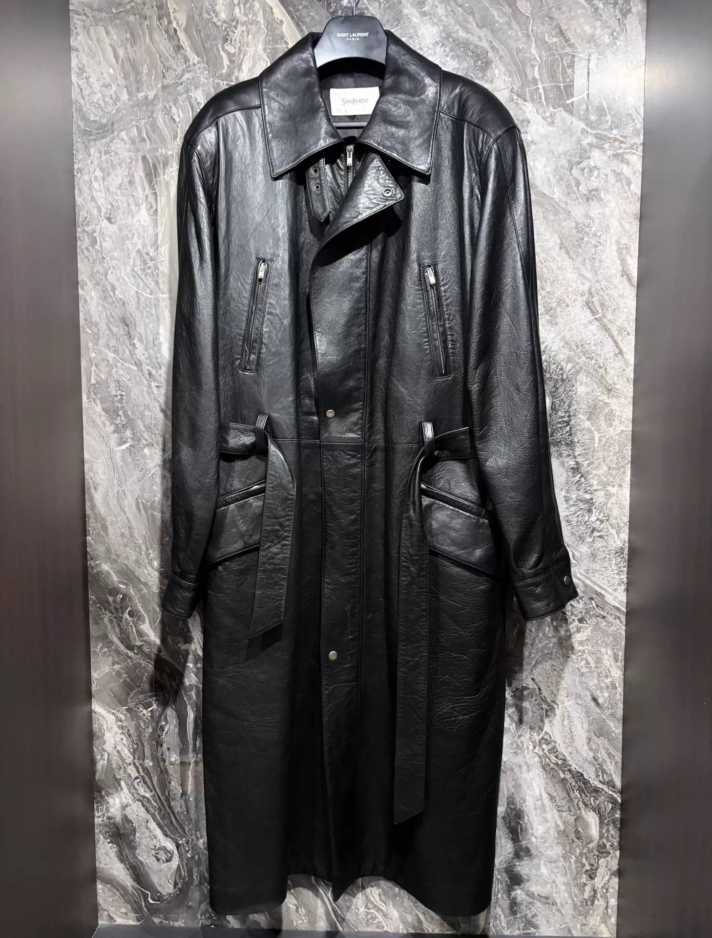 Saint Laurent Paris SAINT LAURENT 24FW LIMITED TIE BELT SHEEPSKIN COAT 50 Size US M / EU 48-50 / 2 - 1 Thumbnail
