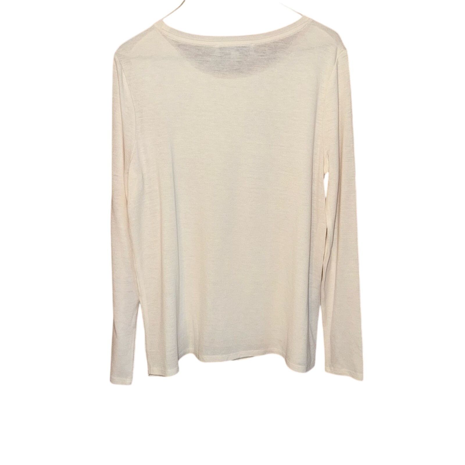 Loft LOFT Women's White Long Sleeve Top Size S / US 4 / IT 40 - 3 Thumbnail