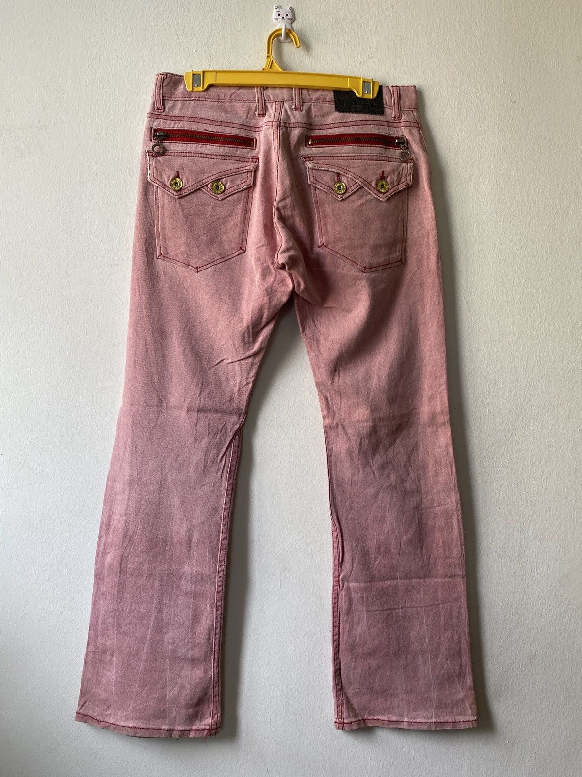 If Six Was Nine Japanese Brand Apestein Flare Distressed Denim Size US 31 - 2 Thumbnail