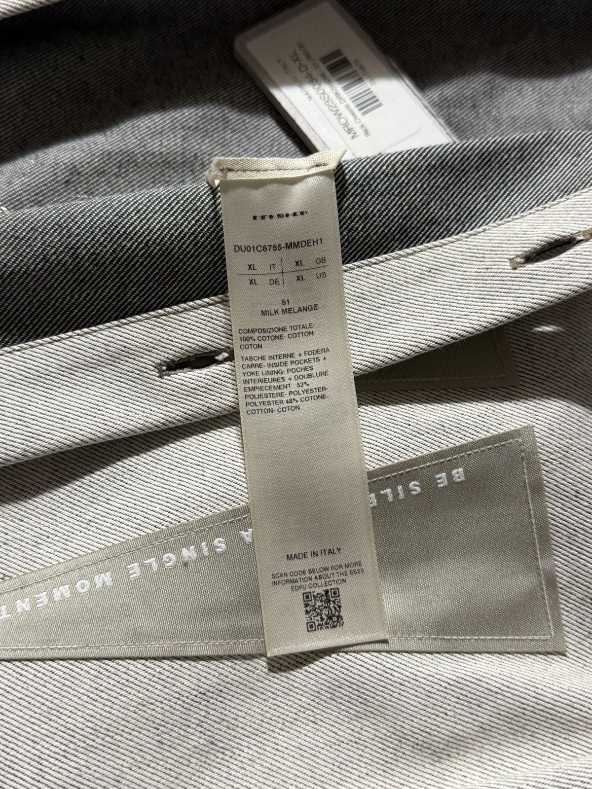 Rick Owens Denim Outershirt Milk Melange Overshirt Size US XL / EU 56 / 4 - 10 Thumbnail