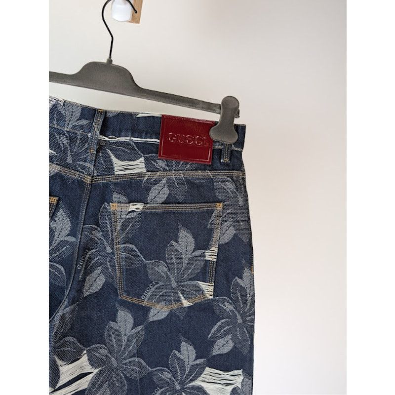 Gucci o1rshd1 Jacquard Certified Cotton Denim Bermuda Shorts Blue Size US 34 / EU 50 - 13 Thumbnail