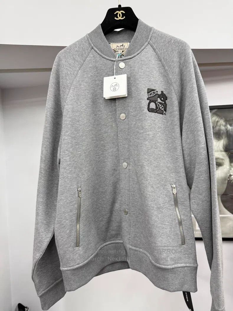 Hermes Hermes Autumn-Winter Grey Baseball Jacket, Unisex Size US M / EU 48-50 / 2 - 1 Thumbnail