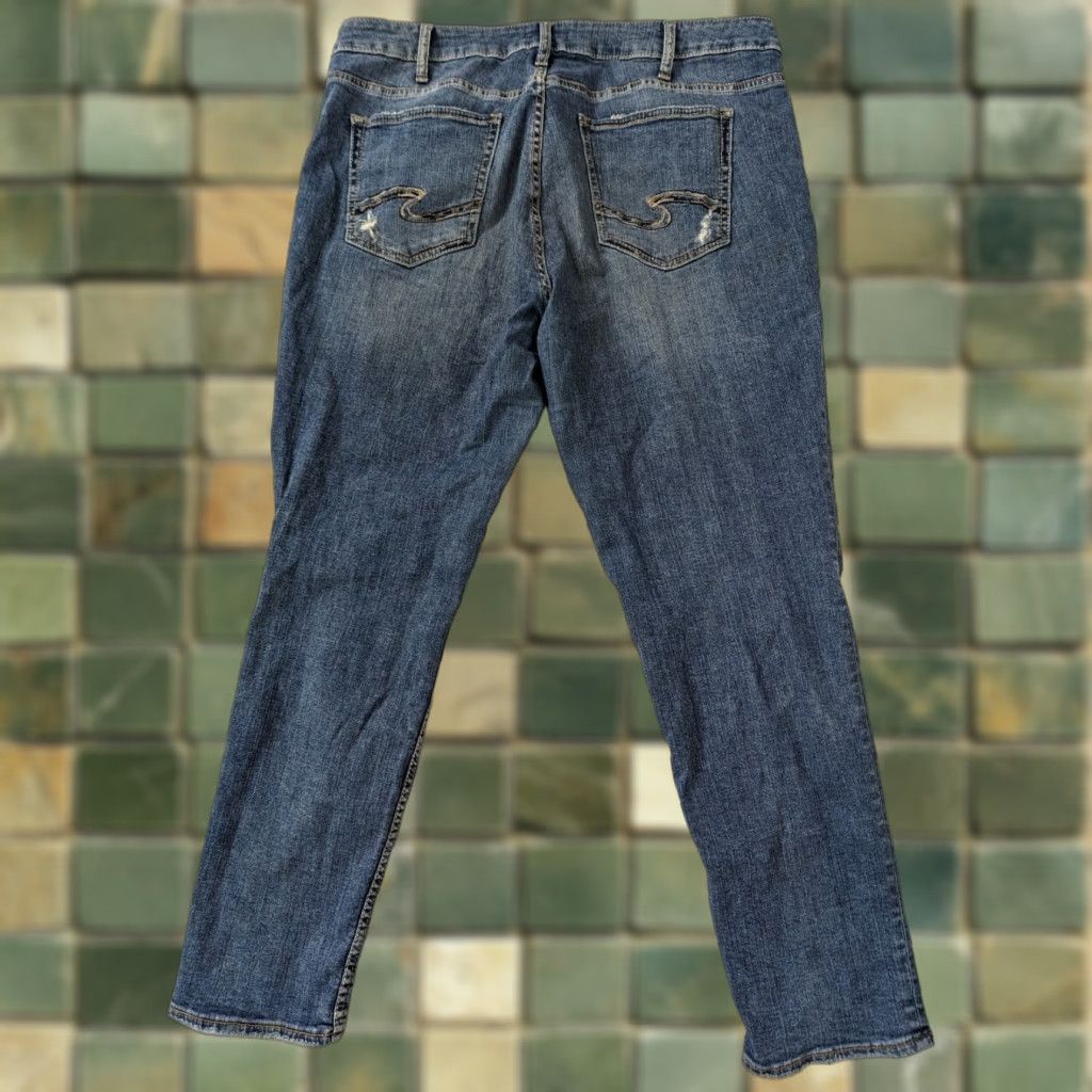 Silver Jeans Co. VINTAGE Silver Jeans Avery Slim Jeans Womens 18/31 Blue Pockets Stretch Denim M6W Size 40" / US 18 - 1 Thumbnail