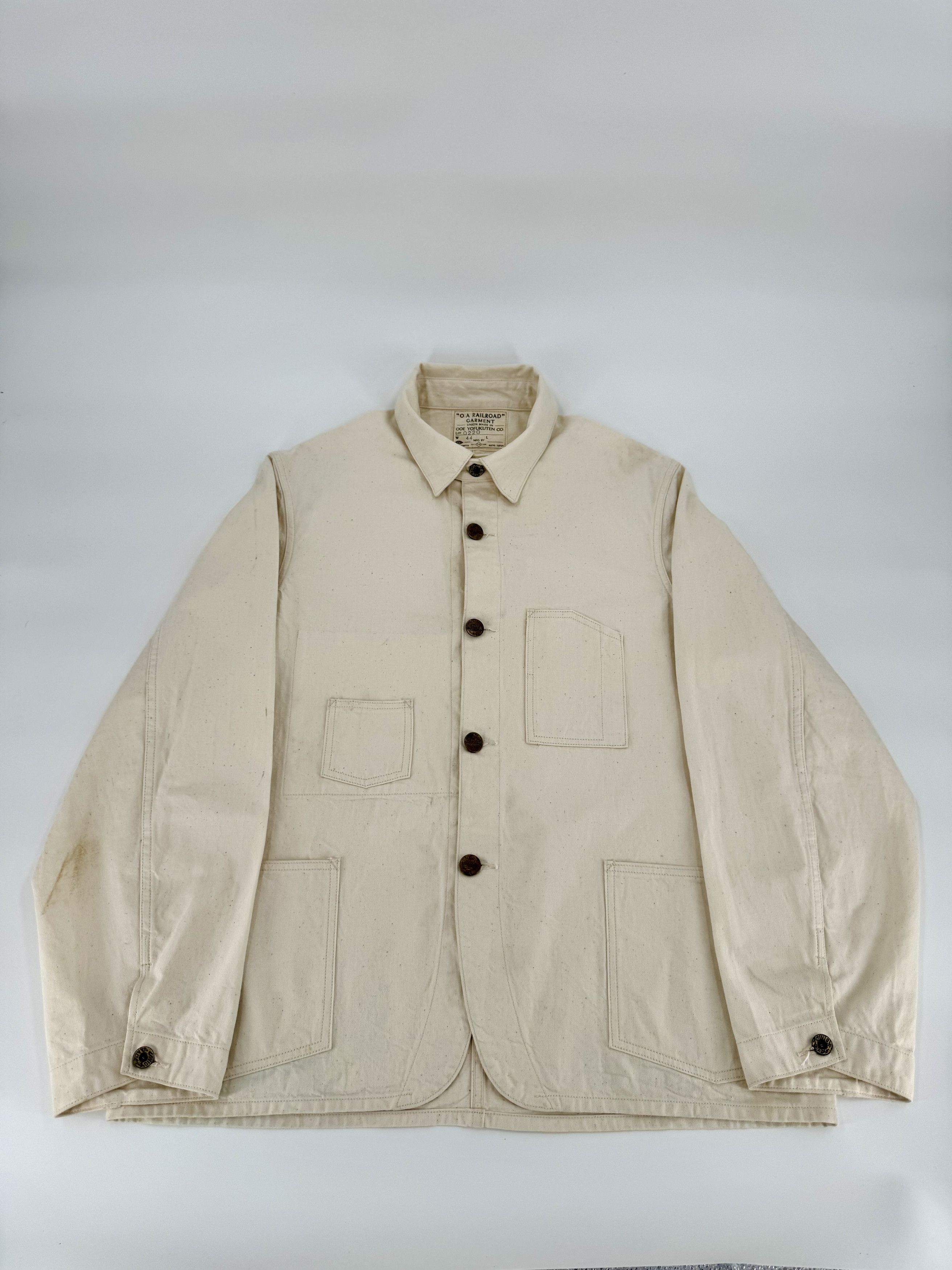 Japanese Brand OOE Yofukuten OA Railroad Jacket Chore Coat