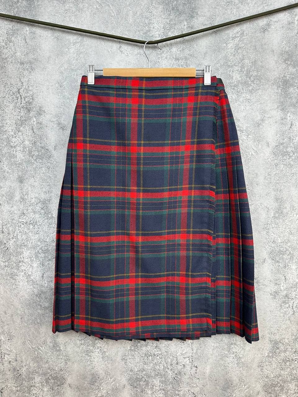 Vintage Highland Home Industries Check Tartan Pleated Kilt Skirt Size 32" / US 10 / IT 46 - 2 Thumbnail