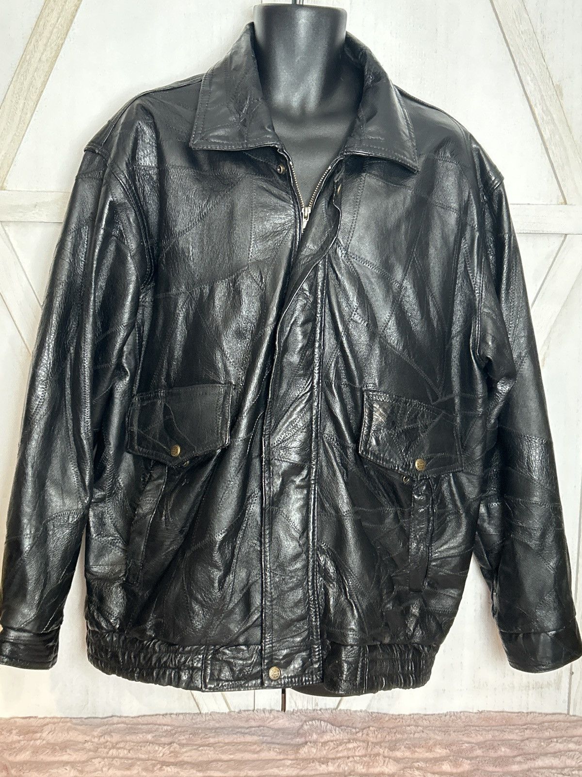 Other Vintage Napoline Genuine Leather Patchwork Jacket Men’s 0007 Size US L / EU 52-54 / 3 - 1 Thumbnail