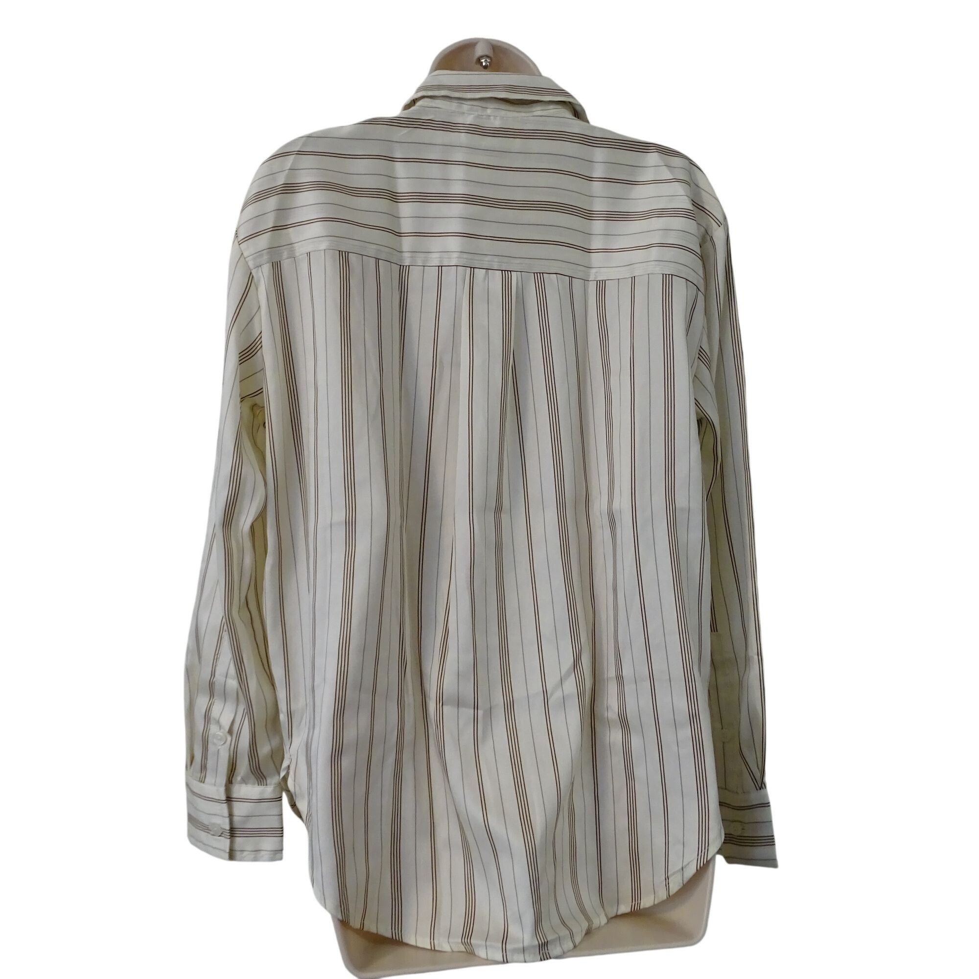 Banana Republic Banana Republic Classic Perfect Silky Shirt Stripe Size M Size M / US 6-8 / IT 42-44 - 6 Thumbnail