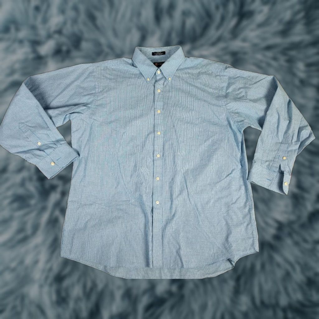 Ralph Lauren Chaps Polo Ralph Lauren Wrinkle Free Dress Shirt Mens 17 34/35 Blue Button Up Size 46R - 1 Thumbnail