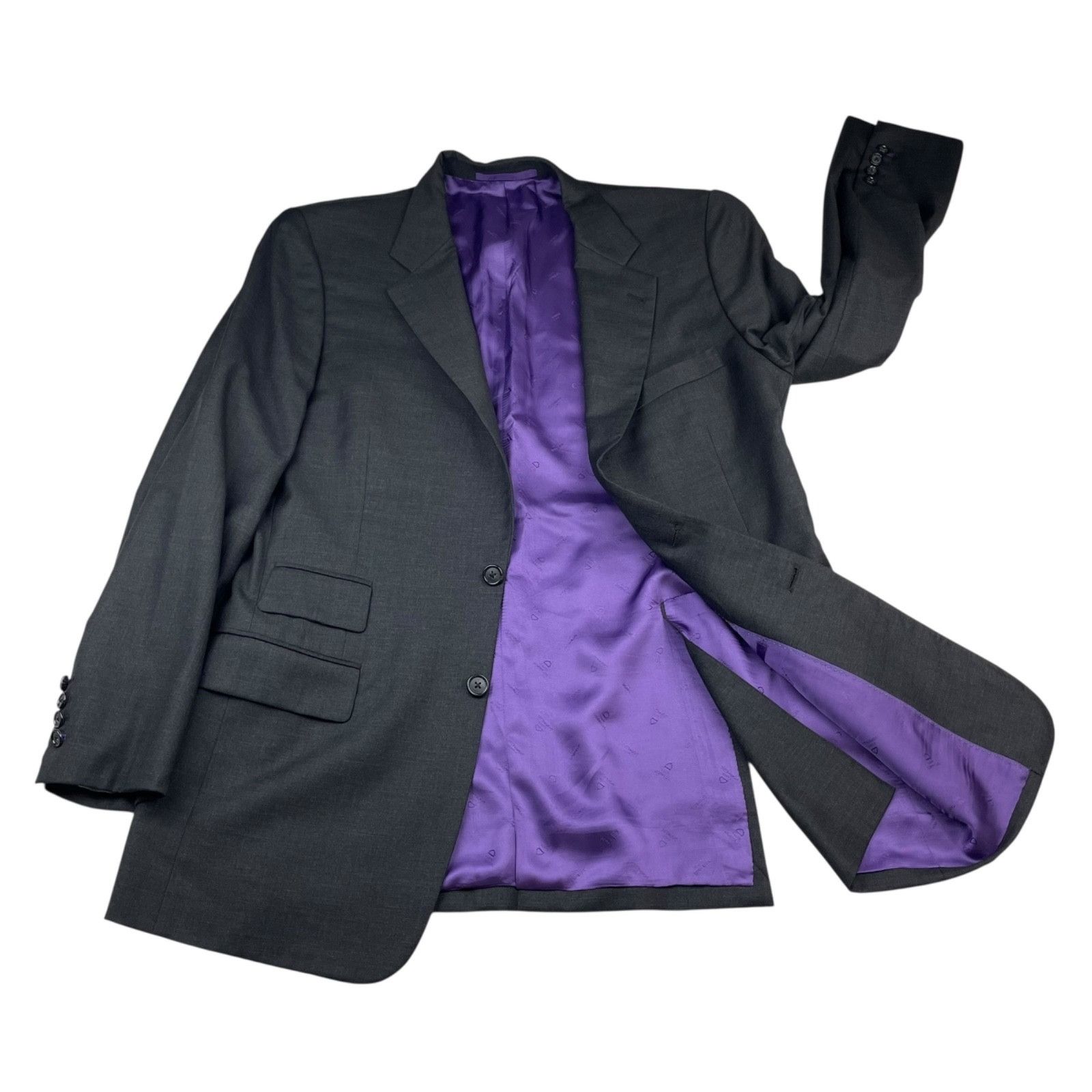 Other Dormeuil Men's 100% Wool Surgeon's Cuffs Suit Charcoal Gray Size 38S - 2 Thumbnail