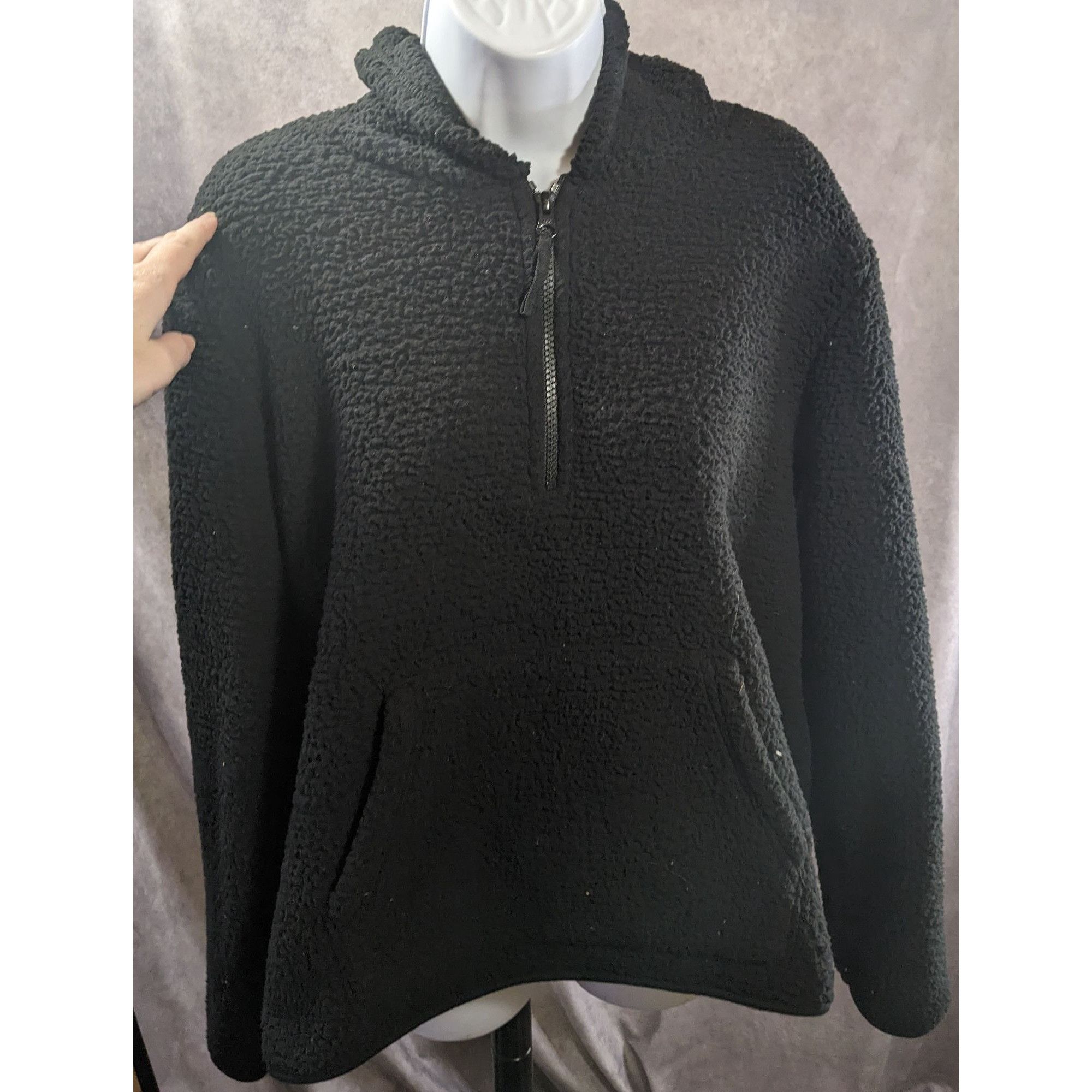 Other DSG Black Sherpa Hoodie Pullover XL With Kangaroo Pocket & H Size XL / US 12-14 / IT 48-50 - 1 Thumbnail