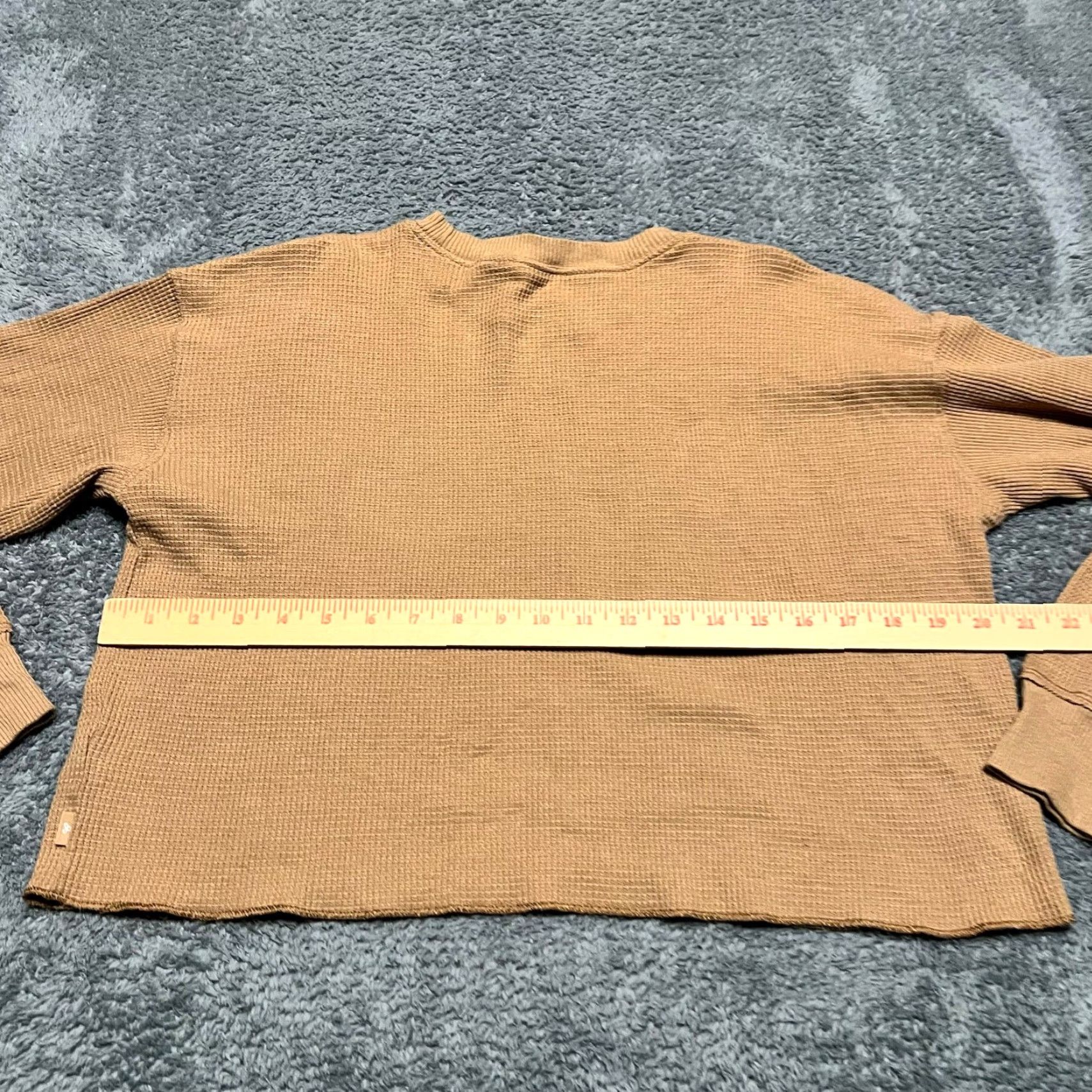 TNA TNA Waffle Knit Top Shirt Womens XS Oversized Cropped Basic Streetwear Brown XS Women Blouse Size XS / US 0-2 / IT 36-38 - 4 Thumbnail