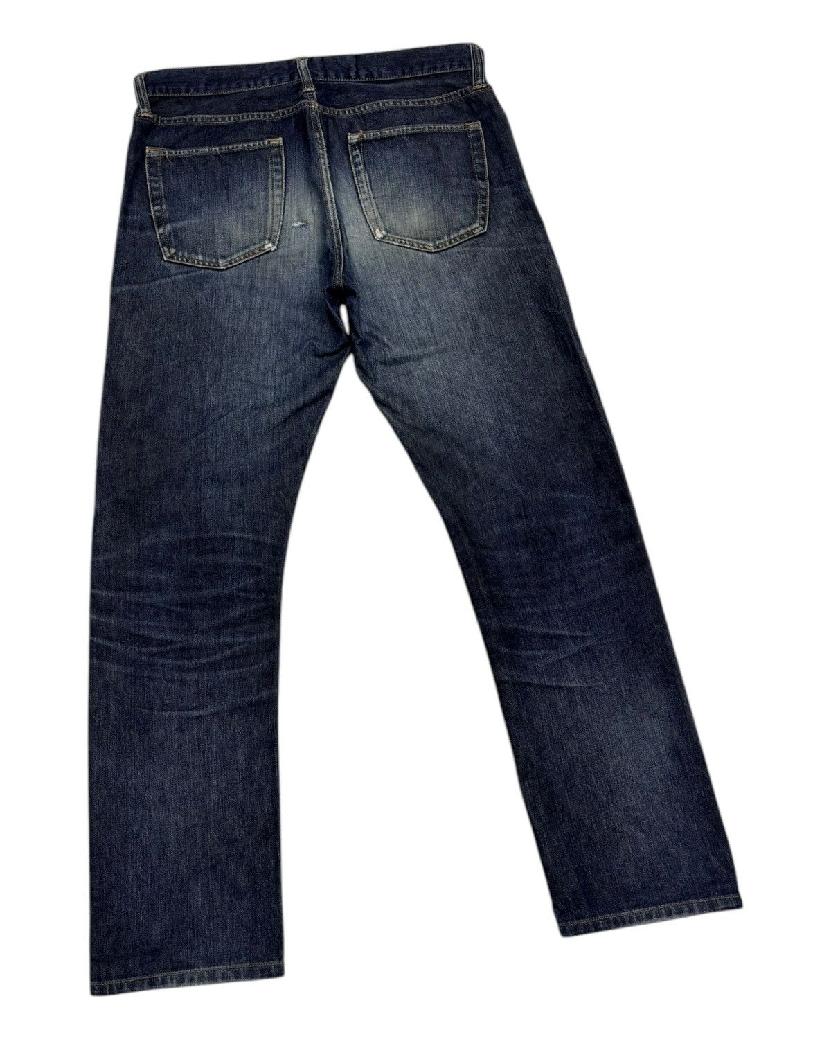 Gap × Issey Miyake 🔥VINTAGE GAP SELVEDGE BLUE DISTRESSED DENIM JEANS Size US 35 - 6 Thumbnail