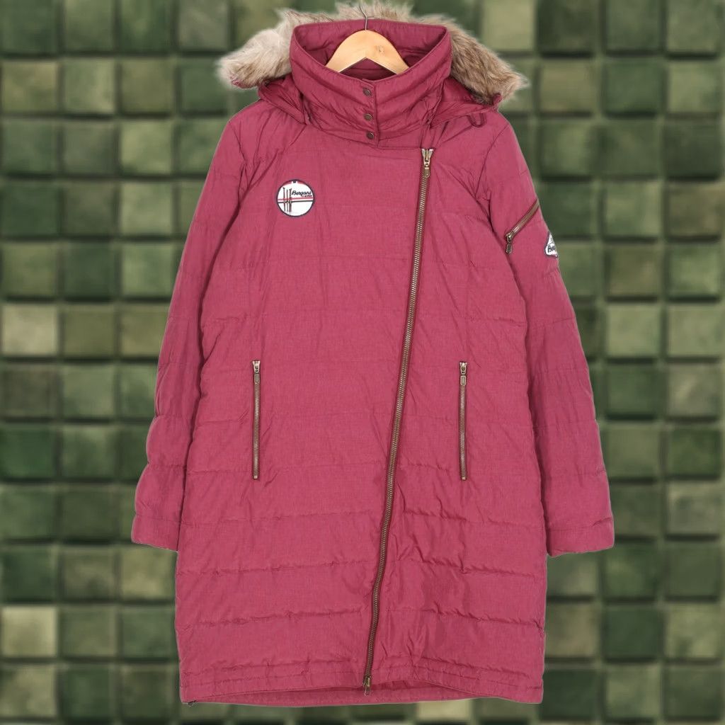 Vintage Bergans of Norway BODO Down Coat Jacket Women L Fur Hooded Long MJ6247 Pink Size L / US 10 / IT 46 - 1 Thumbnail