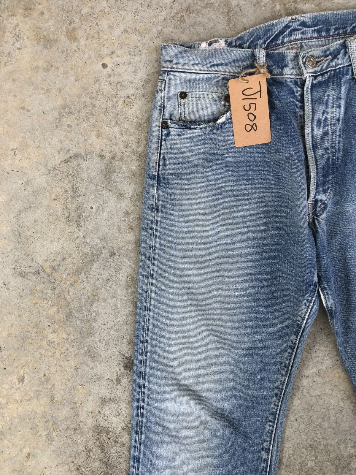 Japanese Brand Canton Distressed Jeans Selvedge Denim Size US 30 / EU 46 - 4 Thumbnail