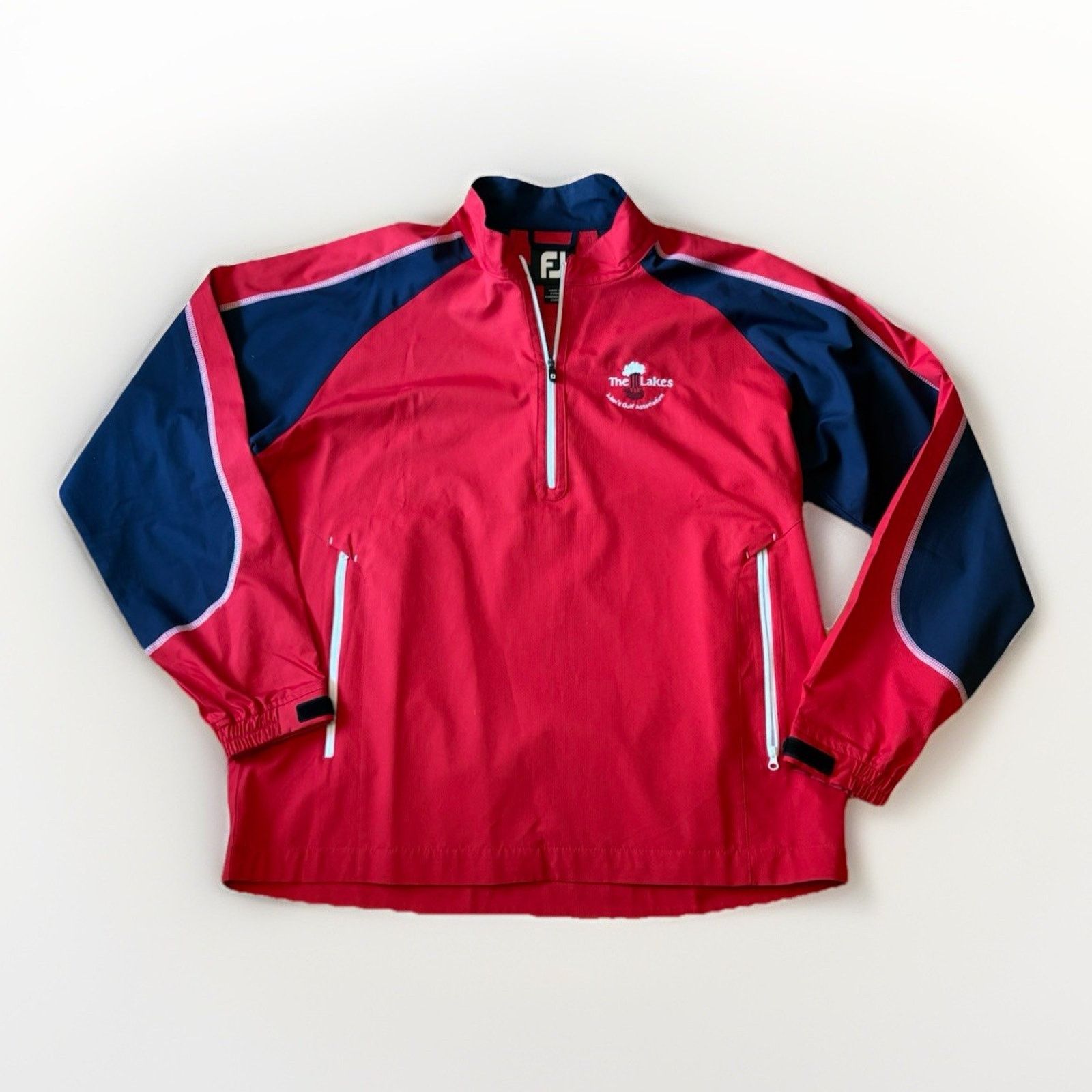 Footjoy FootJoy Pullover Jacket Mens L Red Navy Half Zip Windbreaker Size US L / EU 52-54 / 3 - 1 Thumbnail