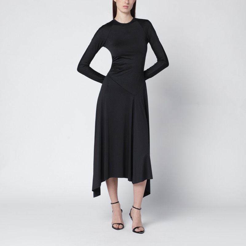 Victoria Beckham Victoria Beckham Black Asymmetric Midi Dress Size XS / US 0-2 / IT 36-38 - 1 Thumbnail