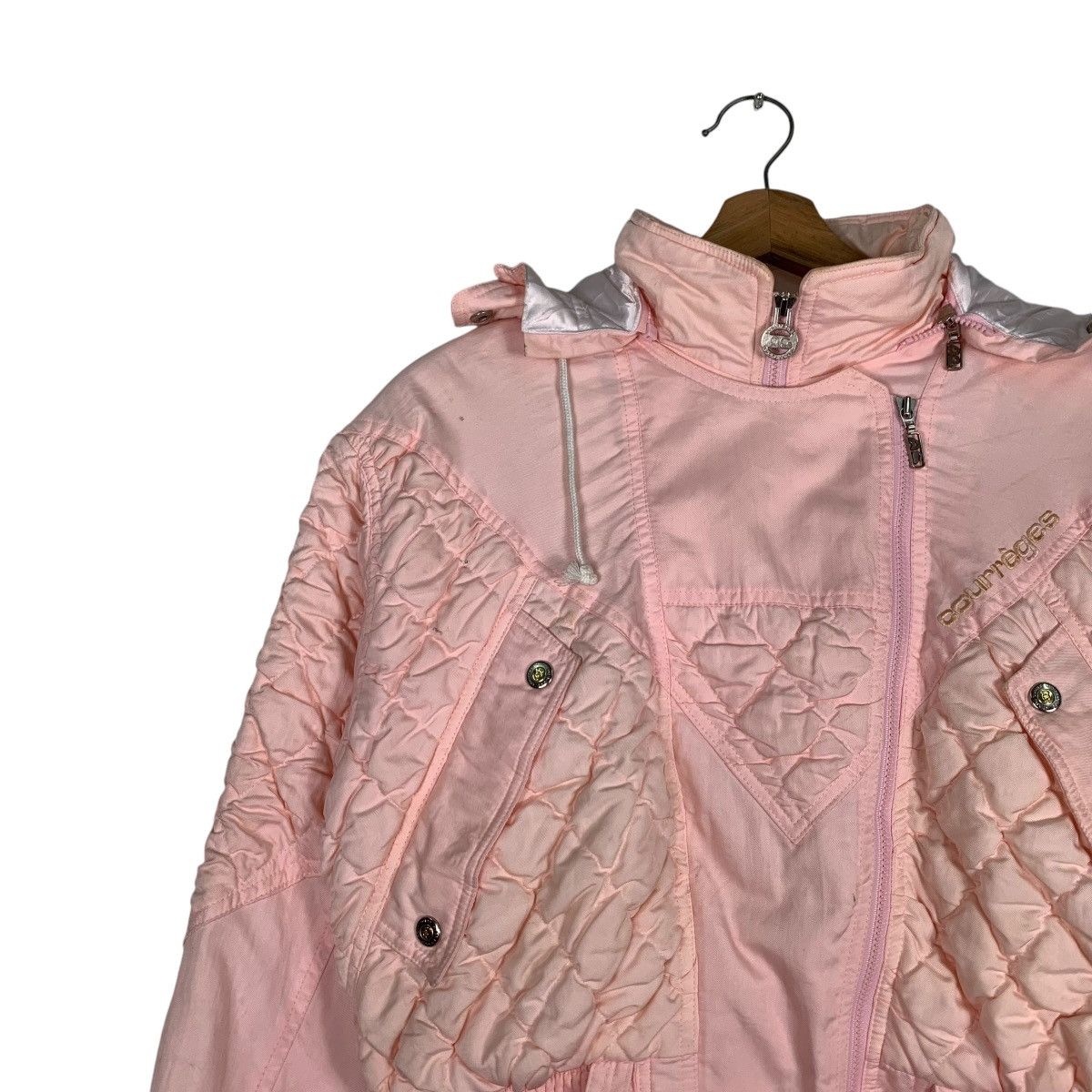 Courreges COURREGES Fur Hoodie Pink Belted Crop Jacket #1230-C56 Size S / US 4 / IT 40 - 6 Thumbnail