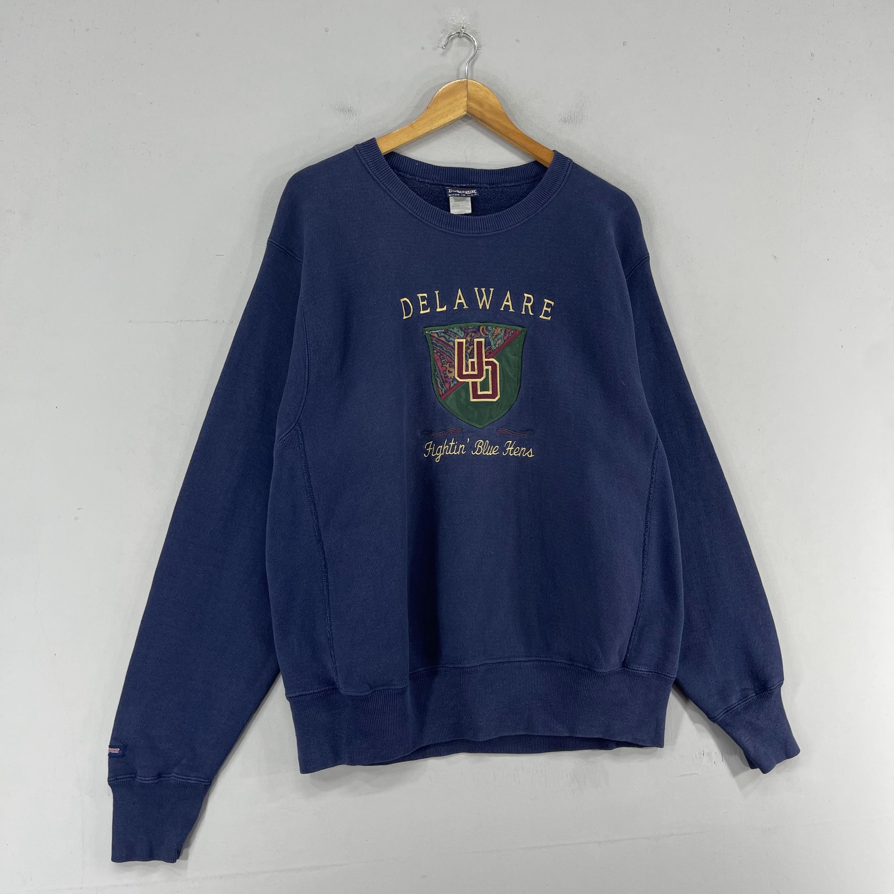 Jansport × Vintage Vintage DELWARE Embroidery Distressed Bleached Sweatshirt Size US L / EU 52-54 / 3 - 3 Thumbnail