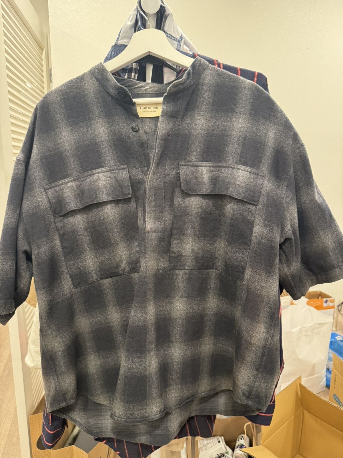 Fear of God sixth henley short sleeve flannel