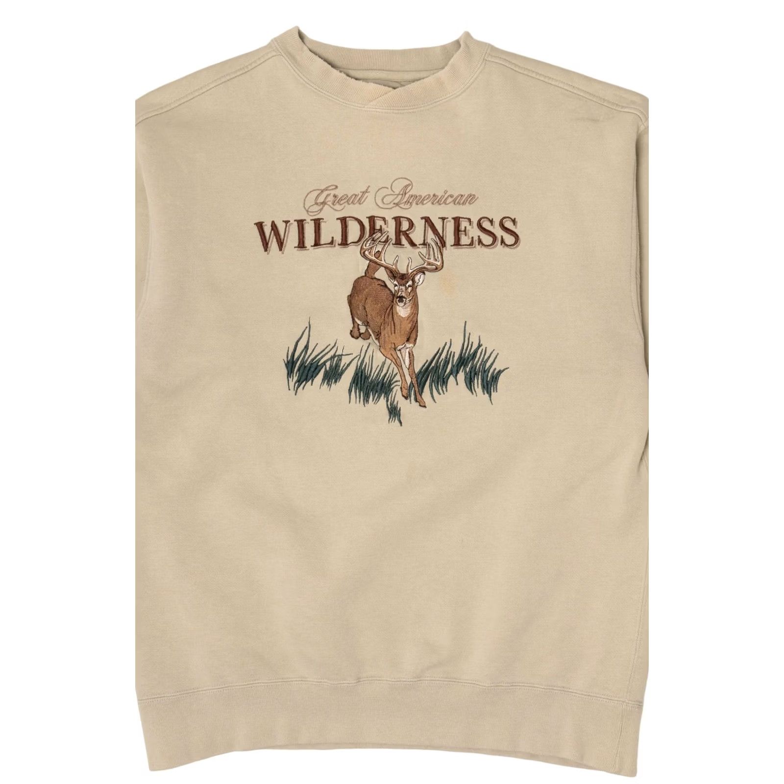 Greats VINTAGE Lost Terrain Sweatshirt Deer Buck Great American Wilderness 2000s Large White Beige Mens Size US L / EU 52-54 / 3 - 5 Thumbnail