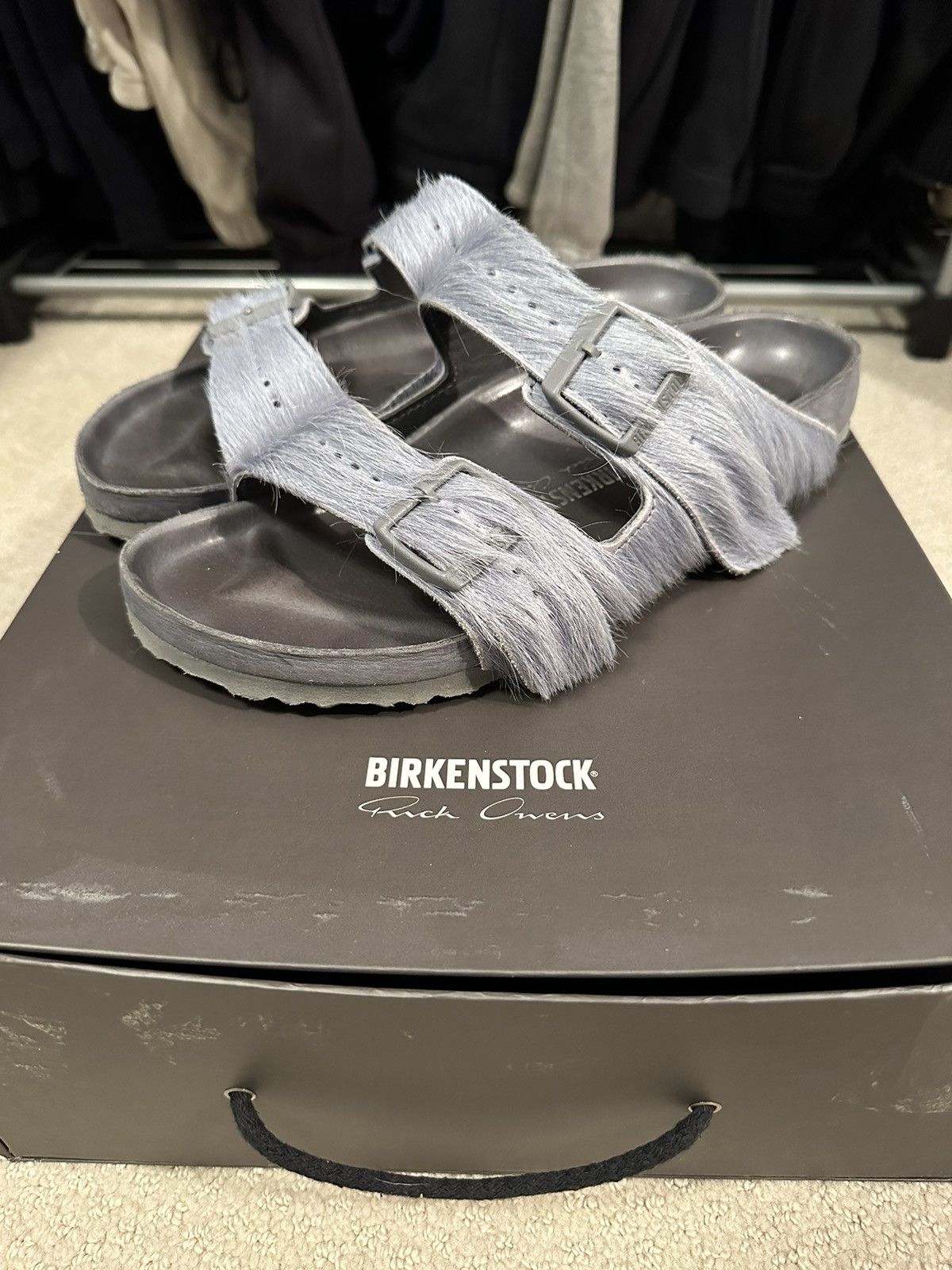 Cowhide birkenstocks on sale