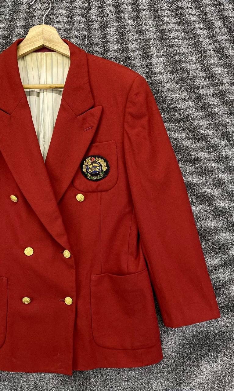 Burberry Vintage Burberry Red Wool Blazer Coat Jacket Size US M / EU 48-50 / 2 - 5 Thumbnail