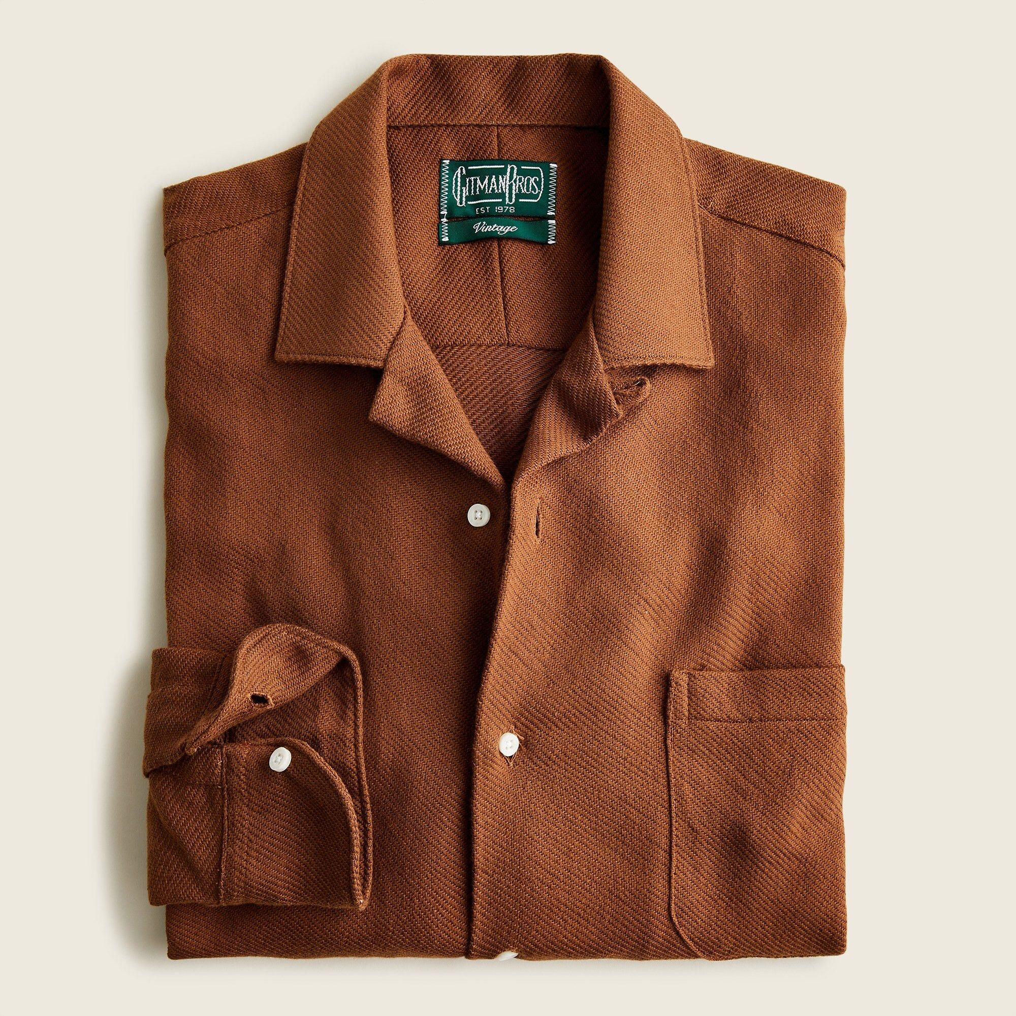 Gitman Bros. Vintage Textured Button Down Camp Shirt, MiUSA Size US S / EU 44-46 / 1 - 3 Thumbnail
