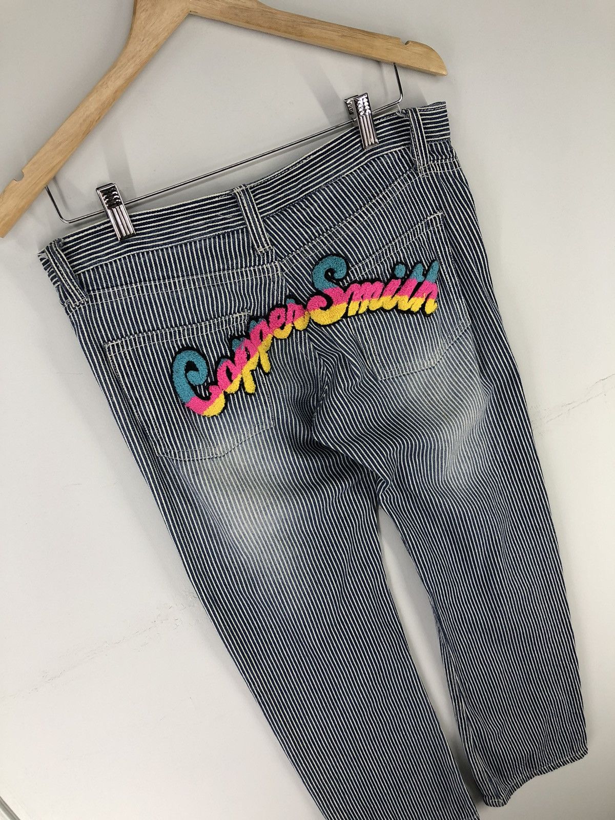 Japanese Brand Japanese Brand Copper Smith Distressed Hickory Blue Jeans Size US 32 / EU 48 - 14 Thumbnail