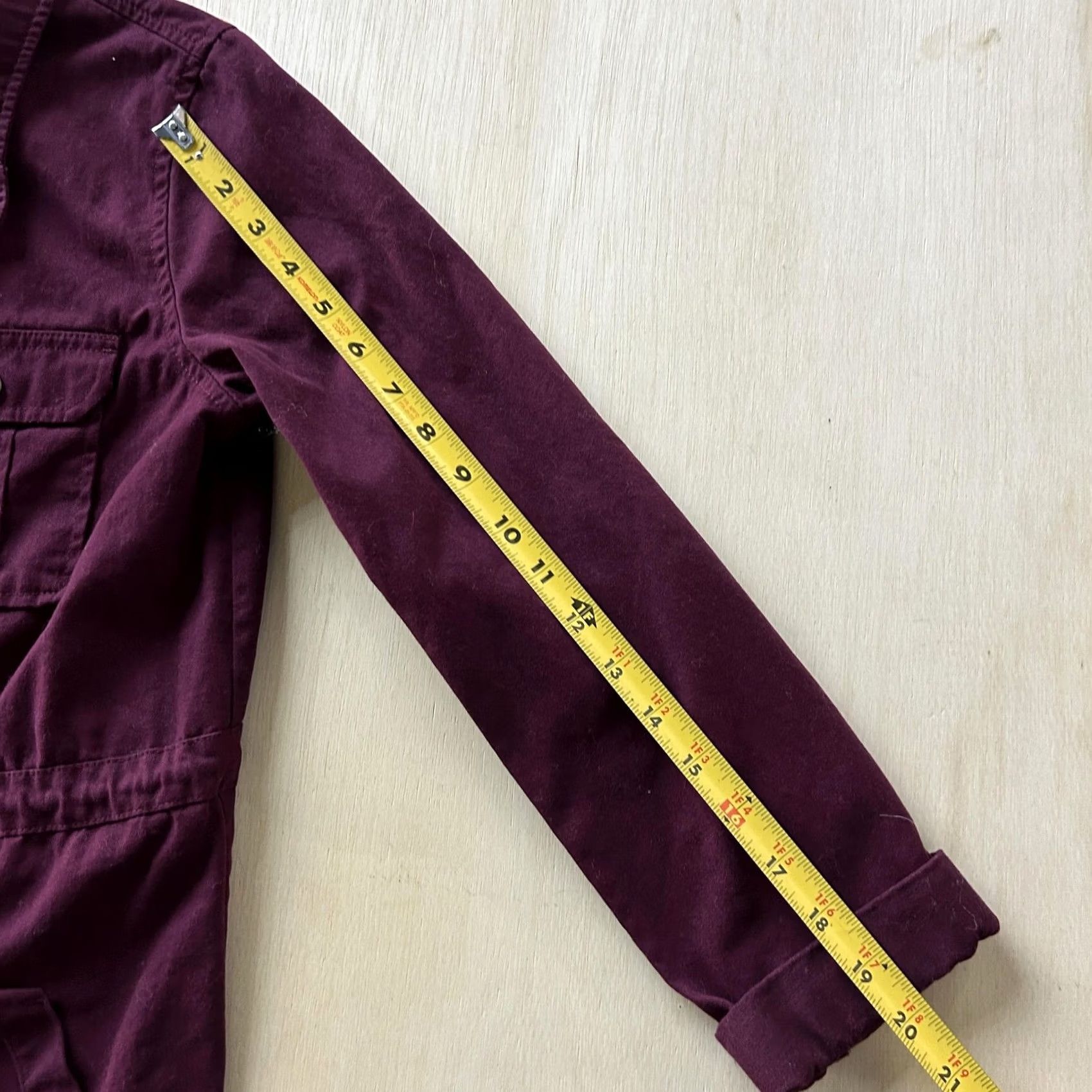 Vintage Arizona Jean Co Jacket Womens Medium Purple Twill Anorak Snap Front Pockets Size 32" / US 10 / IT 46 - 7 Thumbnail