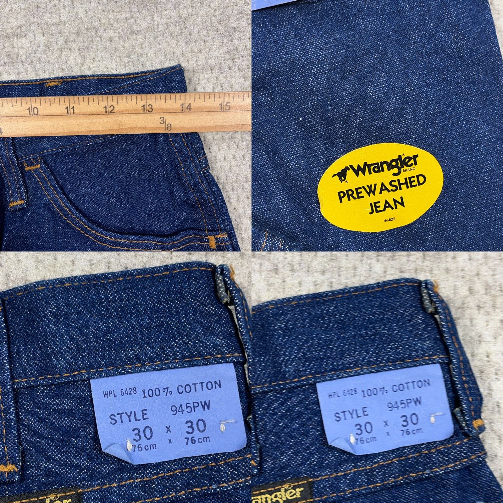 Wrangler VINTAGE Wrangler Jeans Men 30x30 Boot Cut Dark Wash 80s 90s No Fault 945Pw USA Size US 30 / EU 46 - 9 Thumbnail