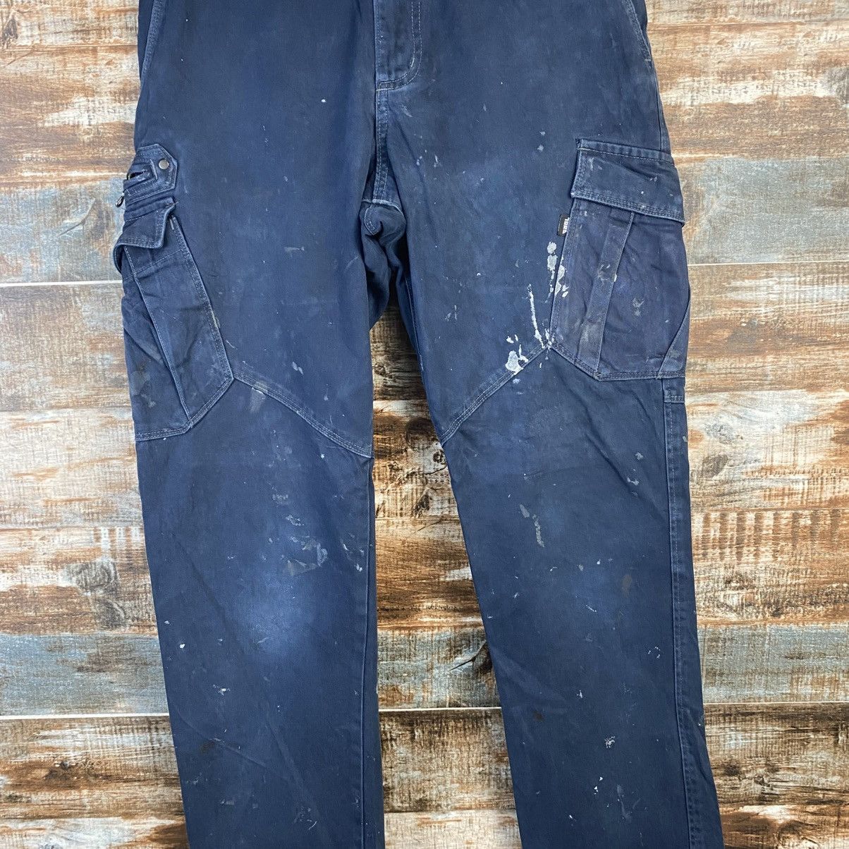 Japanese Brand DL Tora Dark Blue Cargo Multipocket Pants #C970 Size US 28 / EU 44 - 5 Thumbnail