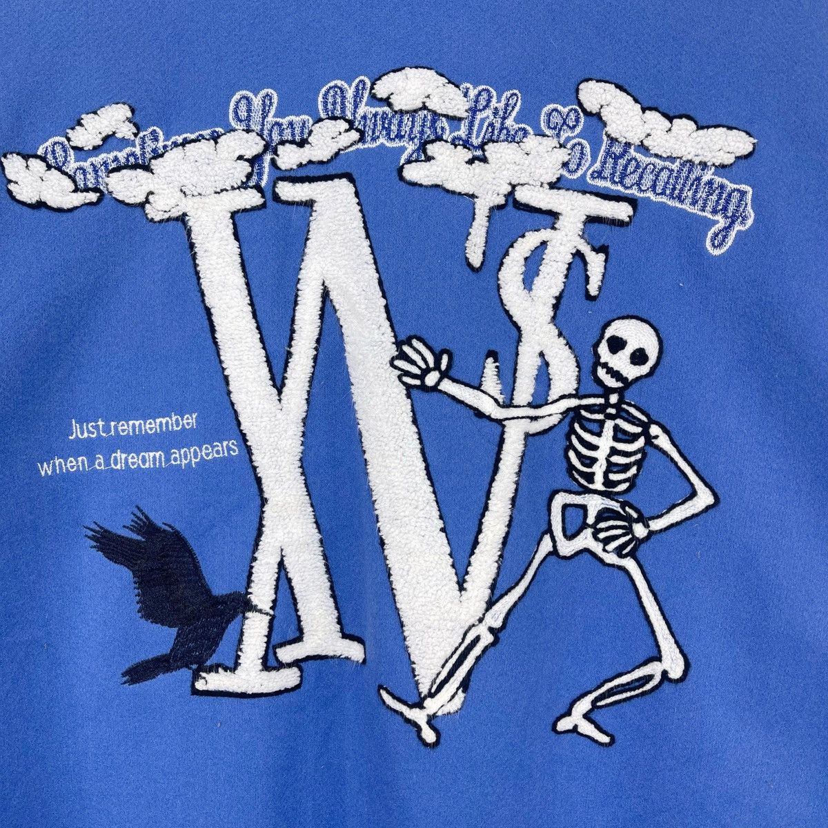 If Six Was Nine × Japanese Brand INS Skeletons Blue Hip Hop Varsity Size US L / EU 52-54 / 3 - 10 Thumbnail