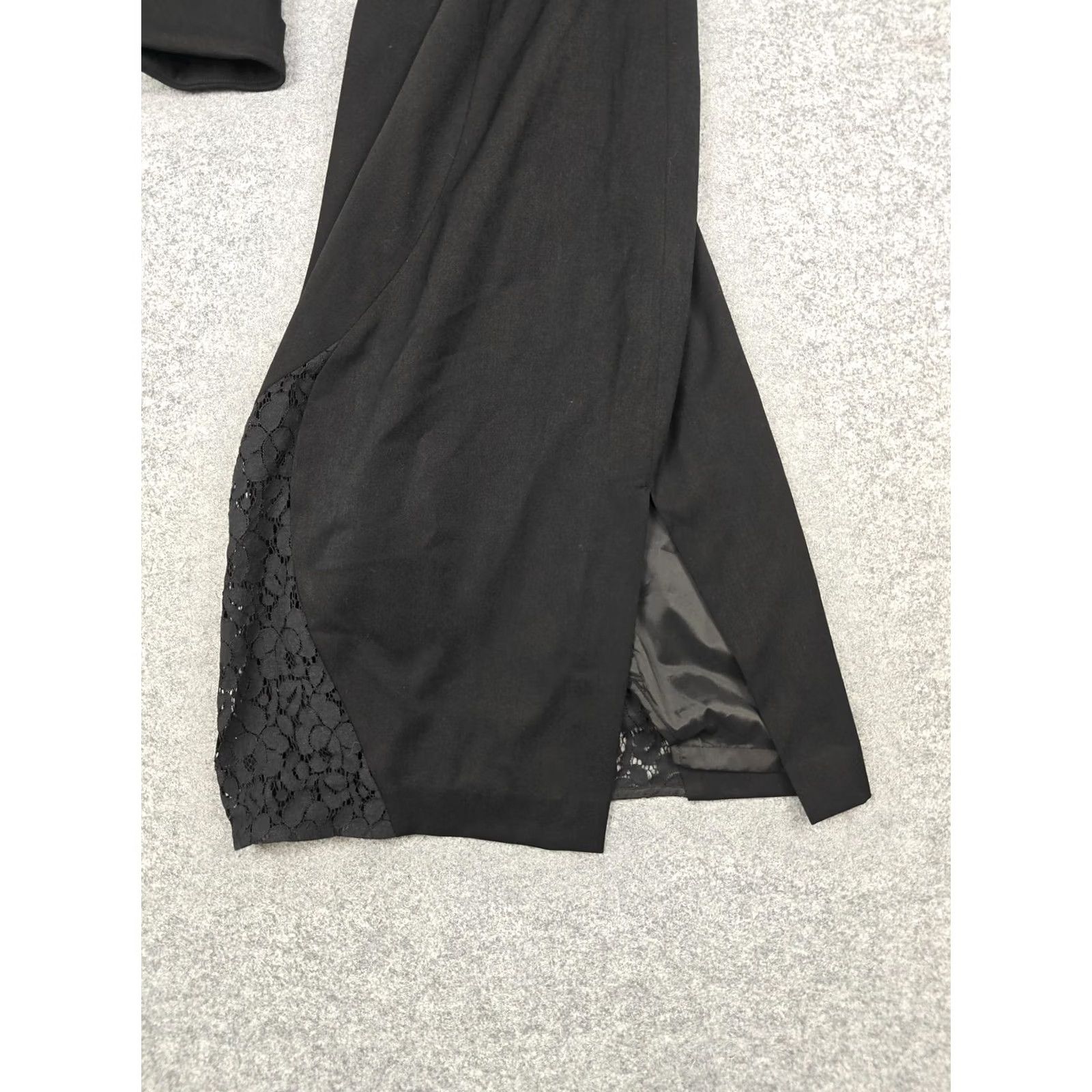 Black Halo VINTAGE Black Halo Dress Womens 6 Black Lace Panel Sheath 3/4 Sleeve Midi Style 208308 Size M / US 6-8 / IT 42-44 - 4 Thumbnail