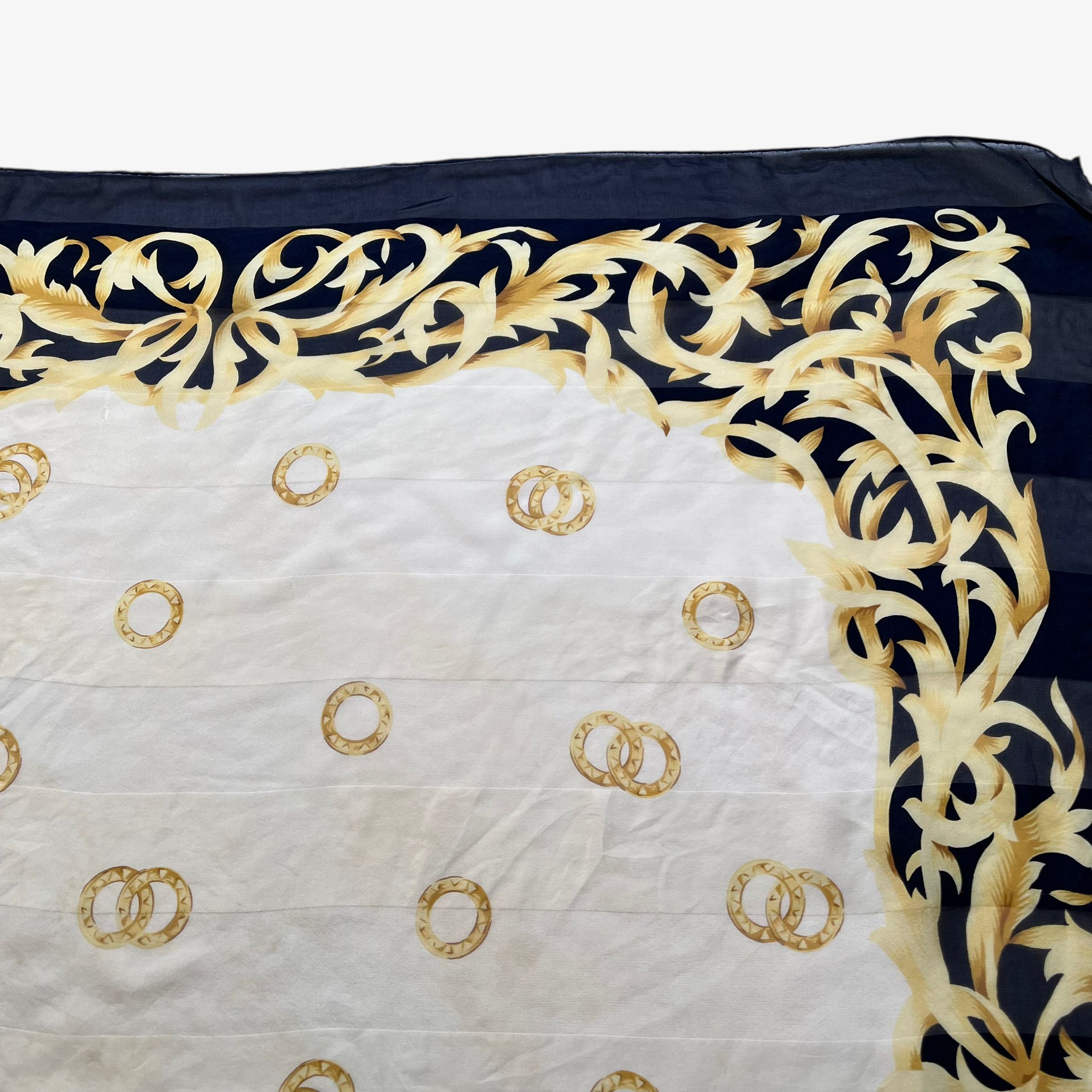 Balmain Vintage 90s Pierre Balmain Coin Abstract Floral Silk Scarf Size ONE SIZE - 6 Thumbnail