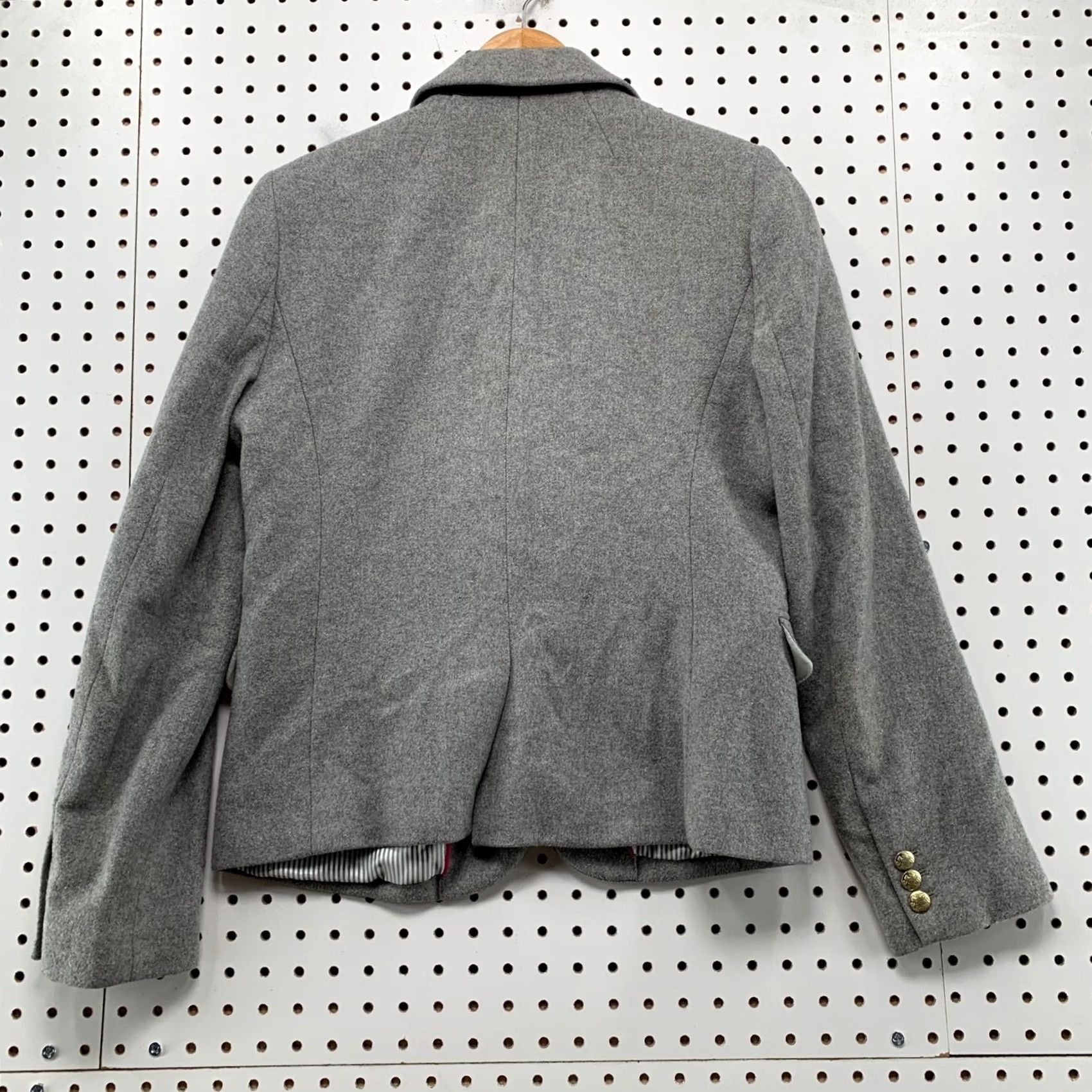 J.Crew J.Crew Mercantile Blazer Women's Gray Wool Blend 2-Button Gold Crest Buttons Sz 8 Jacket Coat Size M / US 6-8 / IT 42-44 - 2 Thumbnail