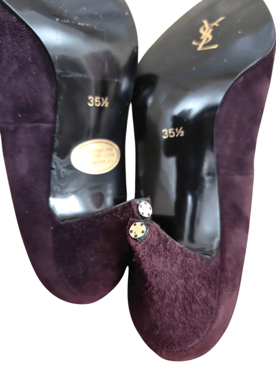 Yves Saint Laurent YSL Suede Leather Heel Size US 5.5 / IT 35.5 - 6 Thumbnail