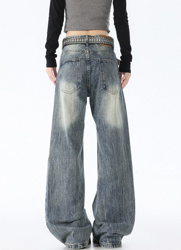 Vintage American retro loose wide-leg ripped jeans Size US 32 / EU 48 - 4 Thumbnail