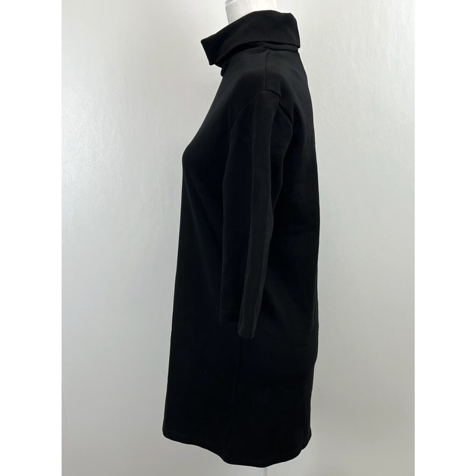 Zara ZARA Turtleneck Shirt Dress Women Size S Black 3/4 Sleeve Casual Minimal Size S / US 4 / IT 40 - 2 Thumbnail