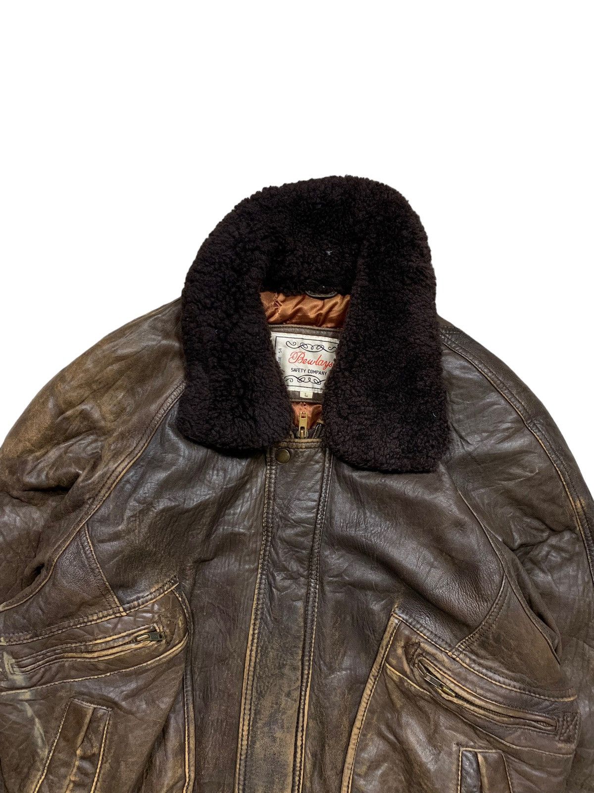 Genuine Leather Bewlays London Leather Jacket B-3 Style Size US L / EU 52-54 / 3 - 5 Thumbnail