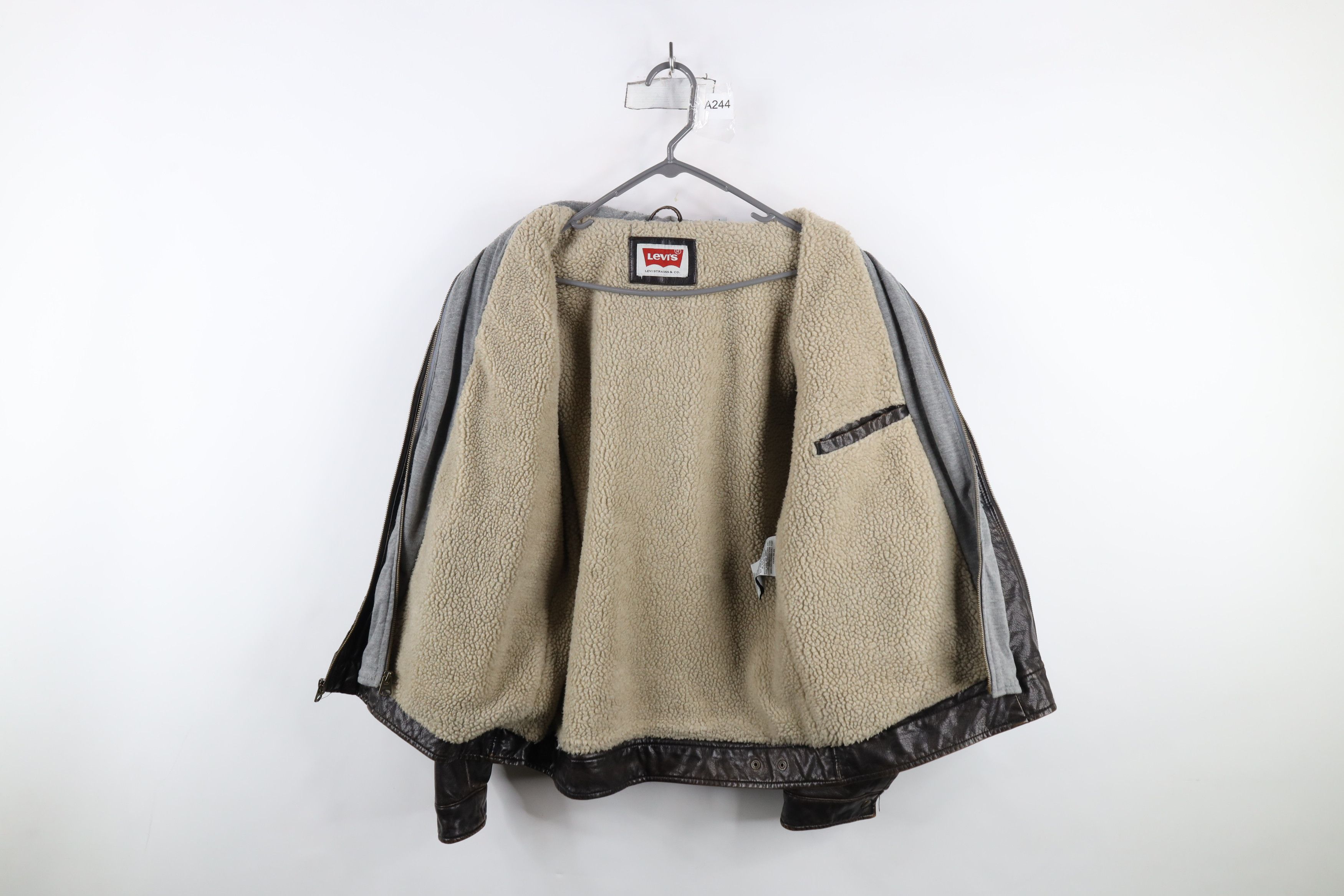 Levi's × Vintage Vintage Y2K Levis Pile Fleece Lined Hooded Trucker Jacket Size US L / EU 52-54 / 3 - 13 Thumbnail