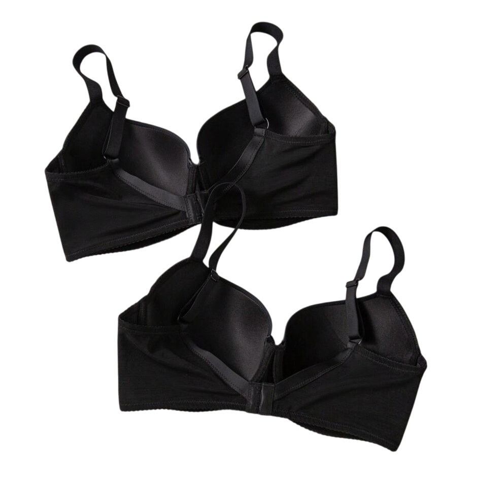 Shein Women's Solid Underwire Push Up Bra in Black, Size 40D(90D) Size ONE SIZE - 2 Thumbnail