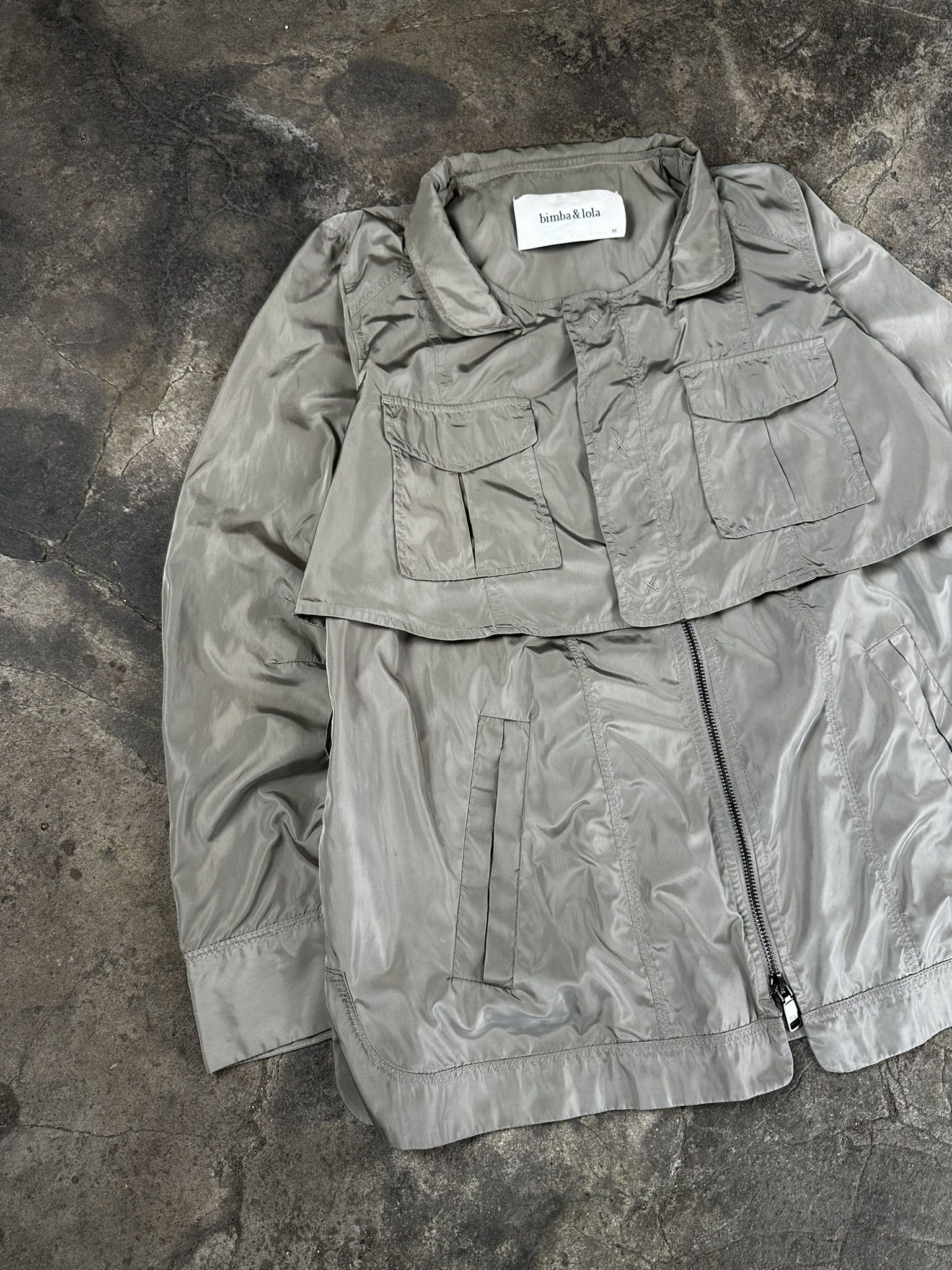 BIMBA Y LOLA × Designer Bimba & Lola Nylon Avant Garde Zip Jacket Size M / US 6-8 / IT 42-44 - 2 Thumbnail