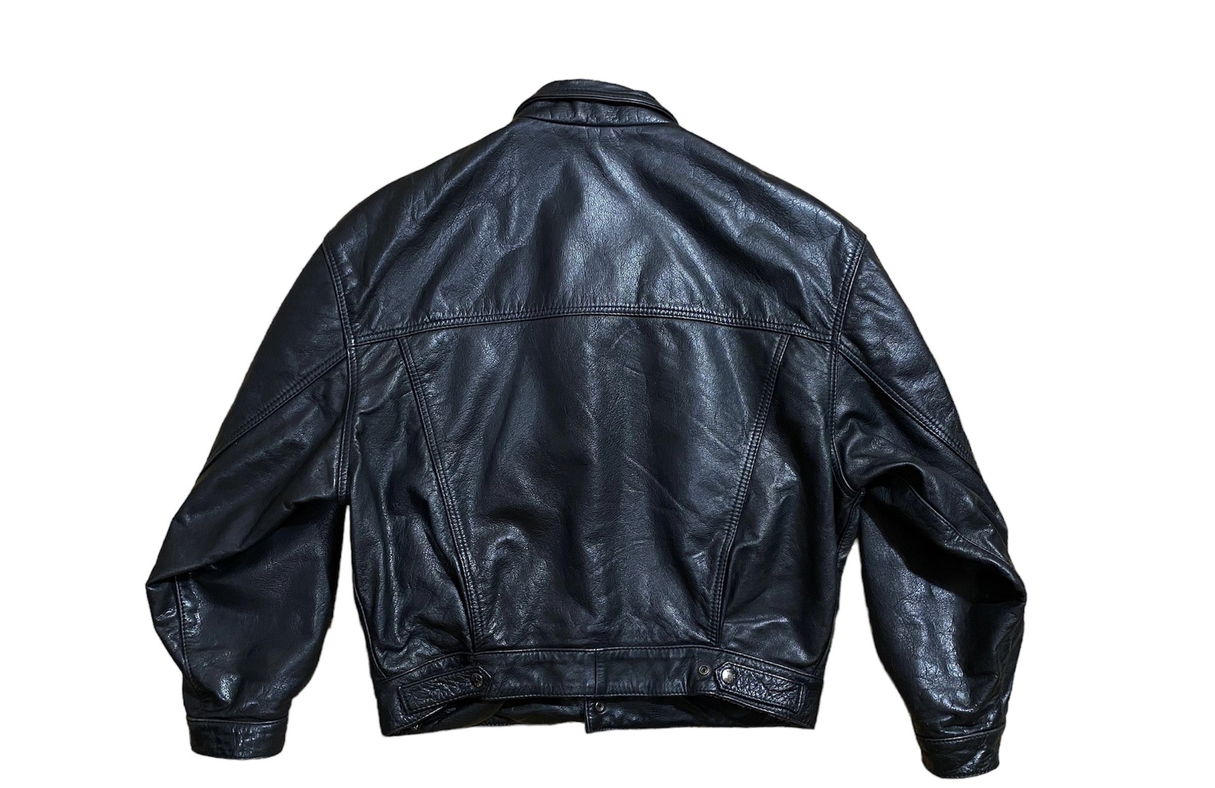 Vintage Vintage 80s Oversized Leather Bomber Jacket Size US S / EU 44-46 / 1 - 6 Thumbnail