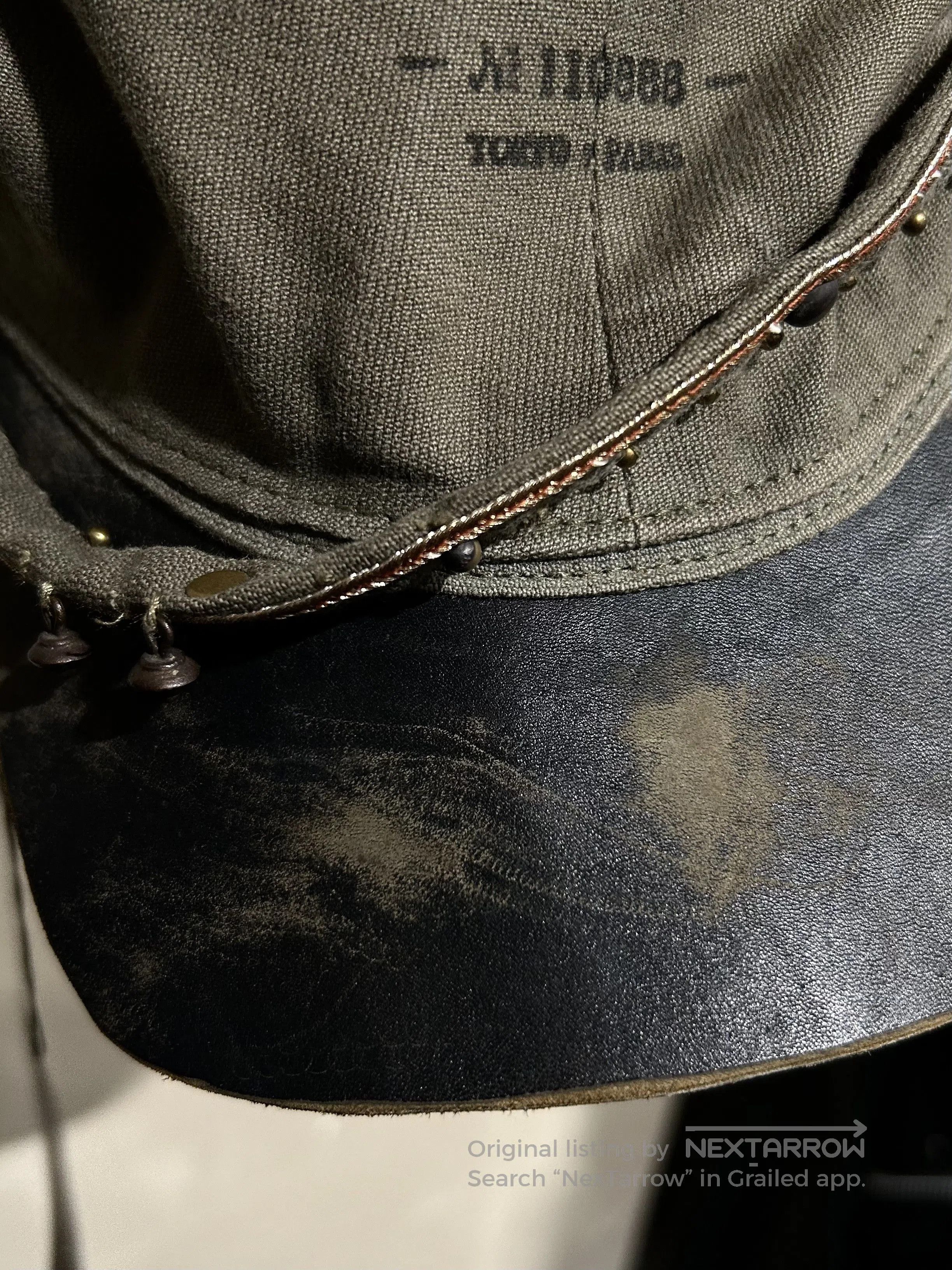 Share Spirit Homme SHARE SPIRIT Beaded Leather Military Cap. Size ONE SIZE - 6 Thumbnail