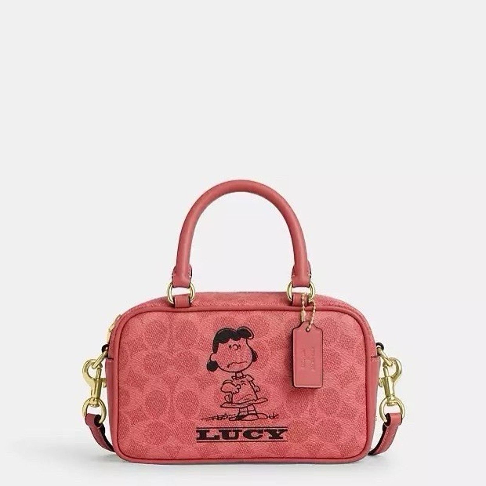 Coach NWT Coach X Peanuts Satchel Crossbody Bag Lucy CBJ62 Coral Size ONE SIZE - 7 Thumbnail