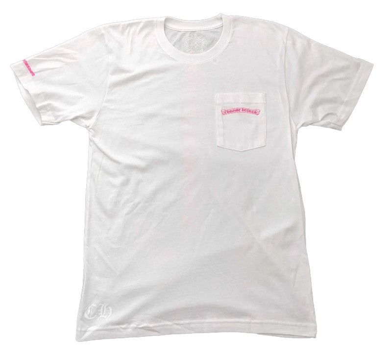 Chrome Hearts Chrome Hearts White/Pink Tracks Pocket Tee Size US XL / EU 56 / 4 - 1 Thumbnail