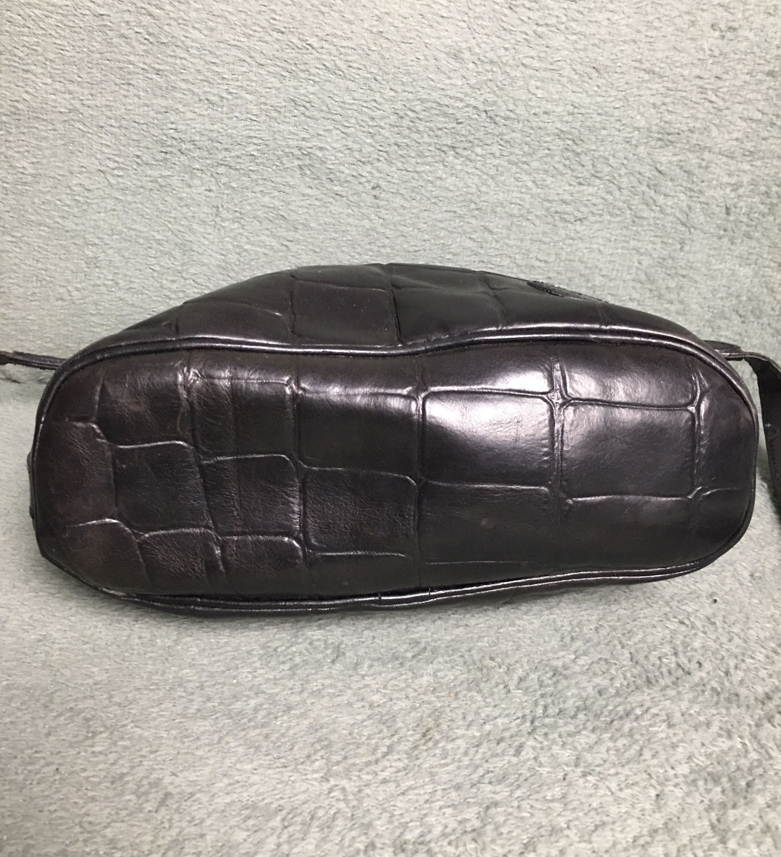 Mulberry Mulberry Black Leather Croco Embossed Shoulder Bag Size ONE SIZE - 10 Thumbnail
