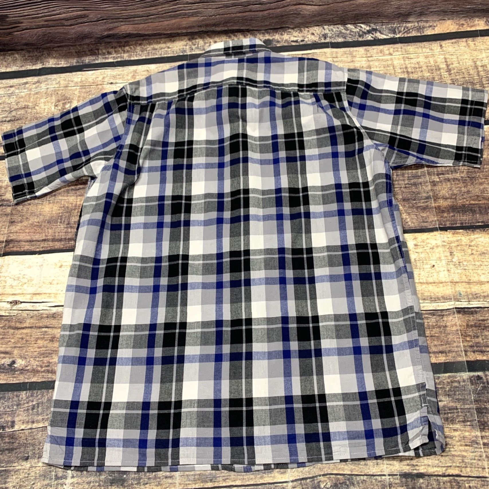 Wrangler Wrangler Short Sleeve Shirt Mens Large Blue Plaid Button-Up Western Shirt Size US L / EU 52-54 / 3 - 6 Thumbnail